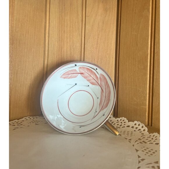 Vintage Bavaria Porcelain Teacup Saucer 3 Piece Set Orange White Hand Painted - Picture 3 of 9